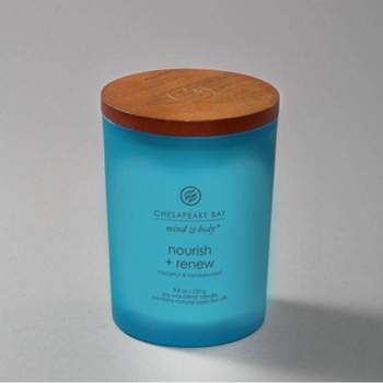 Frosted Glass Nourish + Renew Lidded Jar Candle Light Blue - Mind & Body by Chesapeake Bay Candle