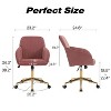 Modern Home Office Desk Chair, Armless Cross Legged Office Desk Chair, Fabric Padded Modern Swivel Height Adjustable for Home Office-The Pop Home - 3 of 4
