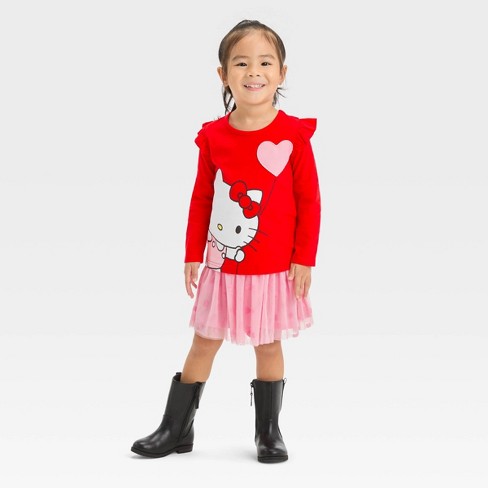 Toddler Girls' Hello Kitty Top And Bottom Set - Red : Target