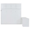 Queen Size Murphy Bed with Desk, Storage Shelves and Big Cabinets - 3 of 4