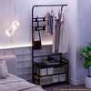 4-in-1 Hall Tree with Shoe Storage Bench, Narrow Entryway Coat Rack and Shoe Bench, Mudroom Shelves with 8 Hooks, Hanging Bar - 3 of 4