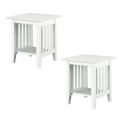 AFI Furnishings Mission End Table Set of 2 WH