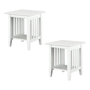 AFI Furnishings Mission End Table Set of 2 WH - 1 of 4