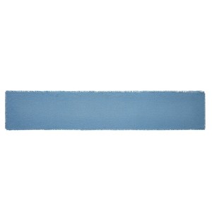Burlap Blue Runner Fringed 12x72 VHC Brands - 1 of 3