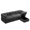 NicBex Couches for Living Room 87.7" Sectional Sofa Teddy Fleece Fabric Comfy Sofa with charging ports and  a Movable Storage Ottoman - 4 of 4