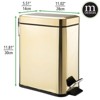 mDesign 1.3 Gallon Rectangle Metal Step Can with Liner/Handle, Soft Brass - 2 of 4