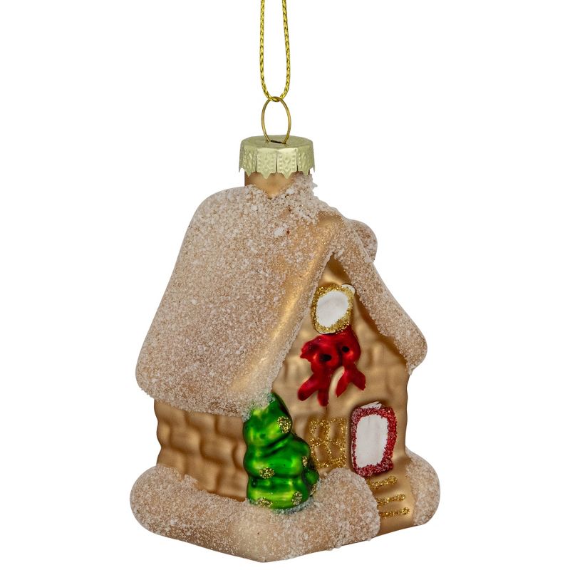 Northlight 3.25" Snowy Country Cabin Glass Christmas Hanging Ornament, 4 of 6