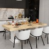 FUFU&GAGA Yellow Dining Table with White Base Versatile Table - 2 of 4