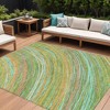 HomeRoots 9' X 12' Green Peach And Gold Abstract Washable Indoor Outdoor Area Rug - 2 of 3