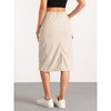 Allegra K Women's High Waisted Elastic Back Corduroy Midi Cargo Skirts with Pockets - 3 of 4