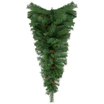 Northlight 42" Black River Pine Artificial Christmas Teardrop Swag with Pine Cones, Unlit