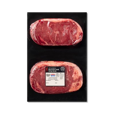 Angus Beef New York Strip Steak Family Pack - price per lb - Good & Gather™