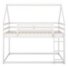 Twin Over Twin Low Bunk Bed With Slide And Ladder, Twin Bed Frames House Bed Frame With Roof Twin Size Bed Frame For Toddlers - 4 of 4