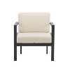 Christopher Knight Home Adair Modern Outdoor Aluminum Upholstered Club Chair, Beige - 2 of 4
