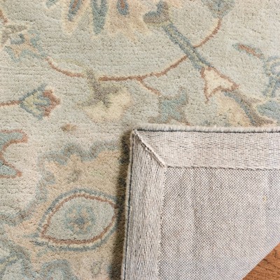 Elegant Heritage Silver/Ivory Hand-Tufted Wool Area Rug 5' x 8'