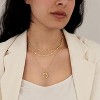 Layered Gold Necklaces for Women - HTUTWOO™ 14K Gold Silver Plated Trendy Circle Paperclip Chain Pendant Choker Necklace, for Everyday Wear - 2 of 4