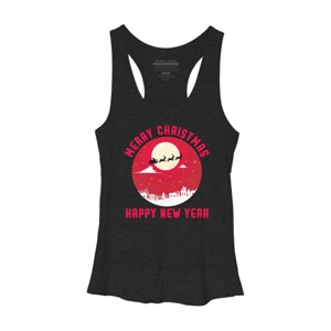 Women's Design By Humans Merry Christmas - Happy New Year By thriftjd Racerback Tank Top - 1 of 3
