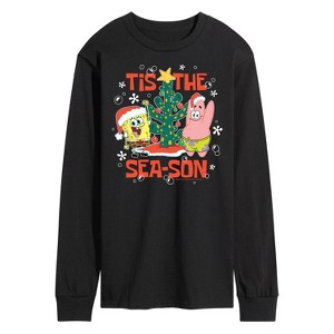 Men's - SpongeBob SquarePants - Tis The Season Long Sleeve Graphic T-Shirt - 1 of 4