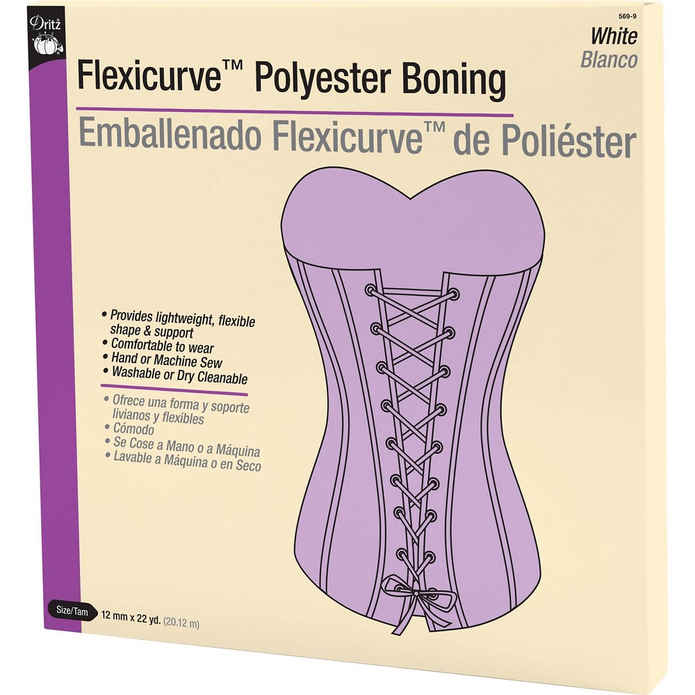 Dritz 22-Yards Flexi Curve Polyester Boning for Shape and Support White