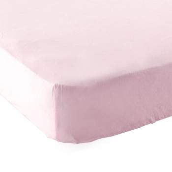 Luvable Friends Baby Girl Fitted Portable Crib Sheet, Pink, One Size