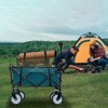 VisioGear Multi-use Bag Collapsible Foldable Wagon Cart, Beach Wagon Grocery Cart with Liner Bag and Cover, Cyan, 25.98"*17.32"*37.4" - 4 of 4