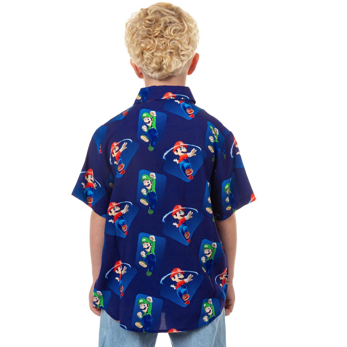 Seven Times Six Nintendo Super Mario Galaxy Hawaiian Shirt Boy's Mario Bros Button Up Top - thumbnail 2
