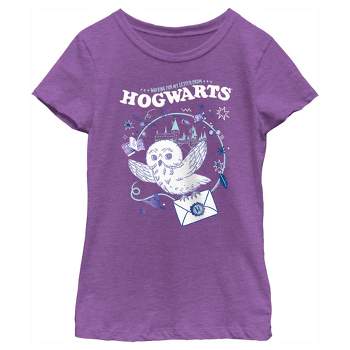 Girl\'s Harry Potter Hogwarts Line Art Moonrise T-shirt : Target