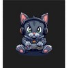 Focused Gamer Cat Adult Crew Neck Short Sleeve Tee - 2 of 2