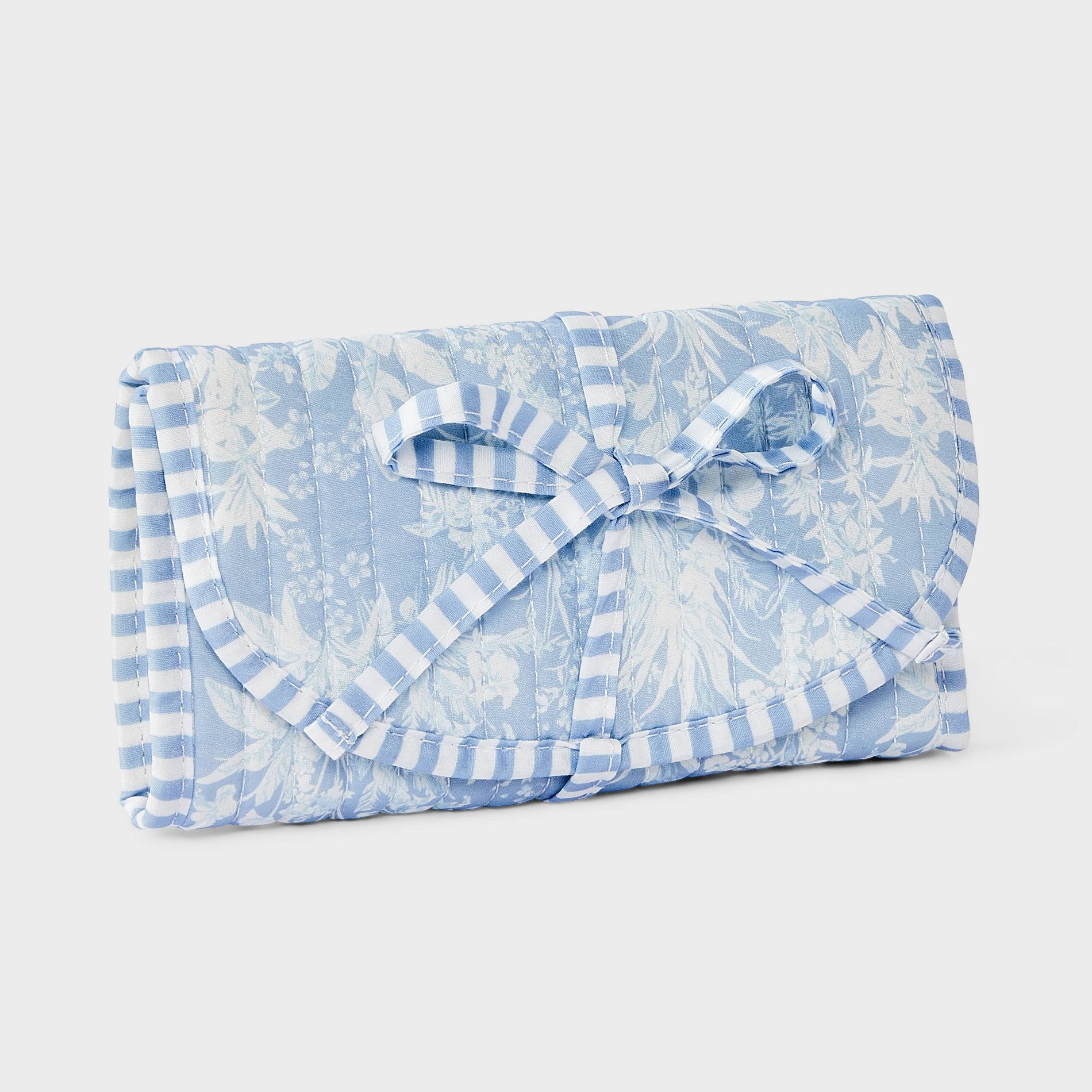 Quilted Print Jewelry Roll - A New Day™ Blue