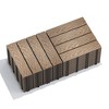 Patio Floor Tiles Pack of 11, WPC Wood-Plastic Composite, DIY Interlocking, Quick Deck, Water Resistant Indoor Outdoor - 11.8" 3D TEAK - 4 of 4