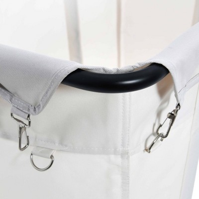 Black Canvas and Steel Frame Hamper with Wheels