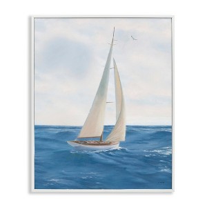 Stupell Industries Sailboat in Ocean Waves Black Framed Giclee Art - 1 of 4