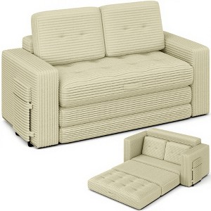 Bosmiller Pull Out Loveseat Boneless Couch,Sleeper Sofa, Folding Couch Bed with Pillow for Living Room Bedroom - 1 of 4