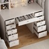 Vanity Desk With Light Mirror, Makeup Vanity With Drawers, Dressing Table Make Up Desk With Open Storage Shelves For Girls Women - 4 of 4