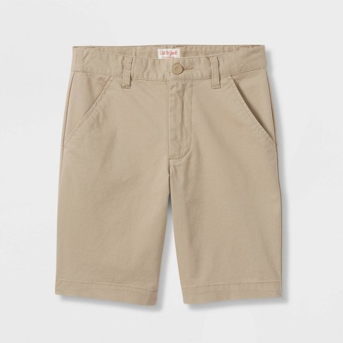 Boys Flat Front Uniform Chino Shorts Cat Jack Dark Khaki 7 Target