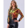 INSPIRE CHIC Women's Party Sequin Sparkle Long Sleeve Cropped Length Zipper Bomber Jacket - 2 of 4