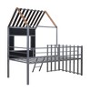 PAGED Metal Housebed Loft Bed Bunk Bed, Twin Size Bed Frame with Ladder and Guardrail for Kids, Teens, Ample Under-bed Space - 4 of 4