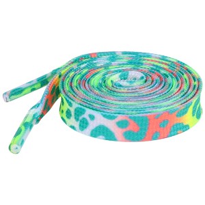INSPIRE CHIC Leopard Multicolor Tie Dye Gradient Flat Shoelaces Sports Sneakers 2 Pairs - 1 of 4