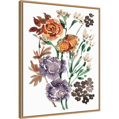 Autumn Garden Bouquet Framed Canvas Wall Art 23" x 28"