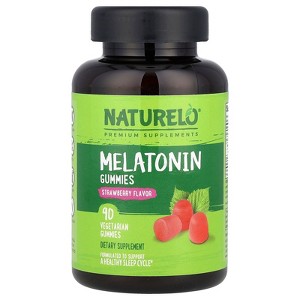 NATURELO Melatonin Gummies, Strawberry, 90 Vegetarian Gummies (2.5 mg per Gummy) - 1 of 4