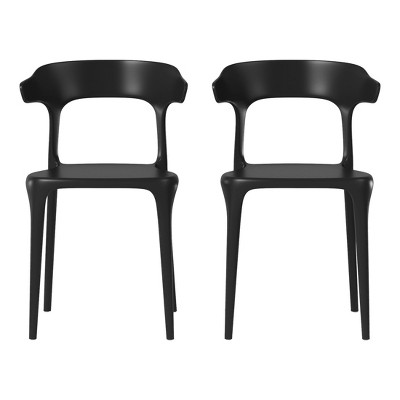 WestinTrends Playa Modern Stackable Resin Plastic Patio Dining Chair (Set of 2)