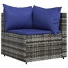 Patio Corner Sofa with Cushions Poly Rattan vidaXL - 2 of 4