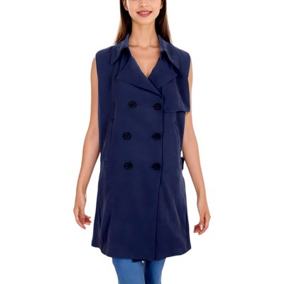 Anna-Kaci Women's Open Front Double Breasted Trench Jacket for Everyday Looks