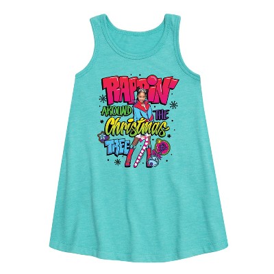 Nickelodeon - Brandclub - Nickelodeon Rappin Around The Christmas Tree  Graphic Sleeveless Aline Dress - Turquoise - 3T