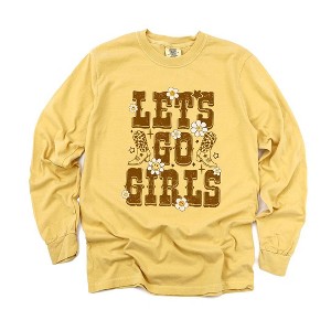Simply Sage Market Women's Floral Let's Go Girls Long Sleeve Garment Dyed Tee - 1 of 3