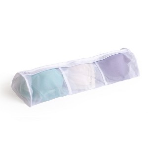 Smart Design 3 Compartment Wash Bag with Safety Zipper - White - 1 of 4