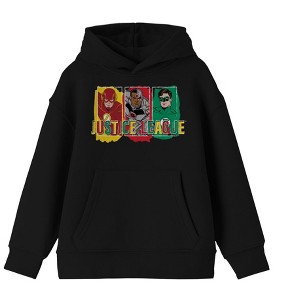 Heroes Black Graphic Justice League Youth Hoodie - 1 of 2