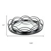 HomeRoots Set of Two Black And Silver Metal And Mirrored Glass Round Vanity Trays - 3 of 4