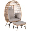 Dexmalle Patio Wicker Egg Chair Lounge Basket with Cushions and Ottoman for Indoor Outdoor - 4 of 4