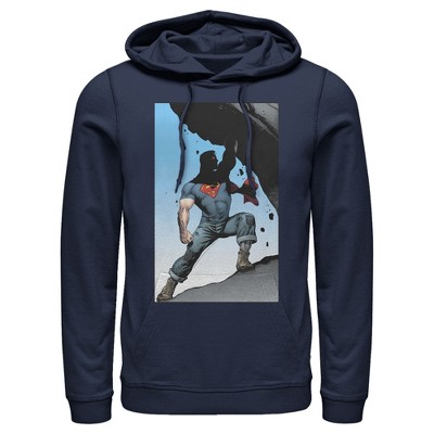 Men's Superman Strongest Hero Pose Pull Over Hoodie